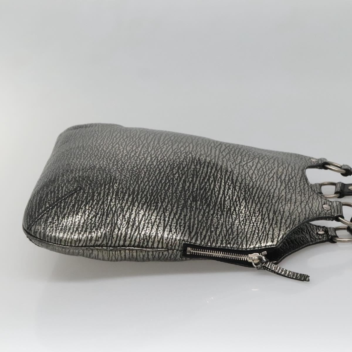 Saint Laurent Tribute Tote Leather Silver Leather Shoulder Bag Bag (Pre-Owned)