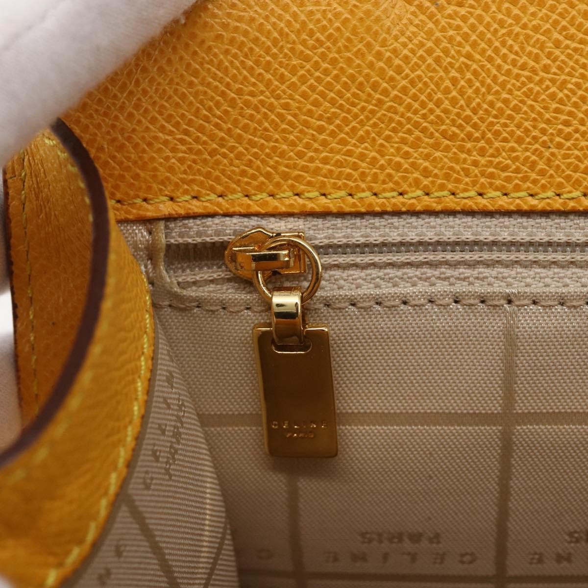 Celine Vintage Leather Yellow Leather Shoulder Bag Bag (Pre-Owned)