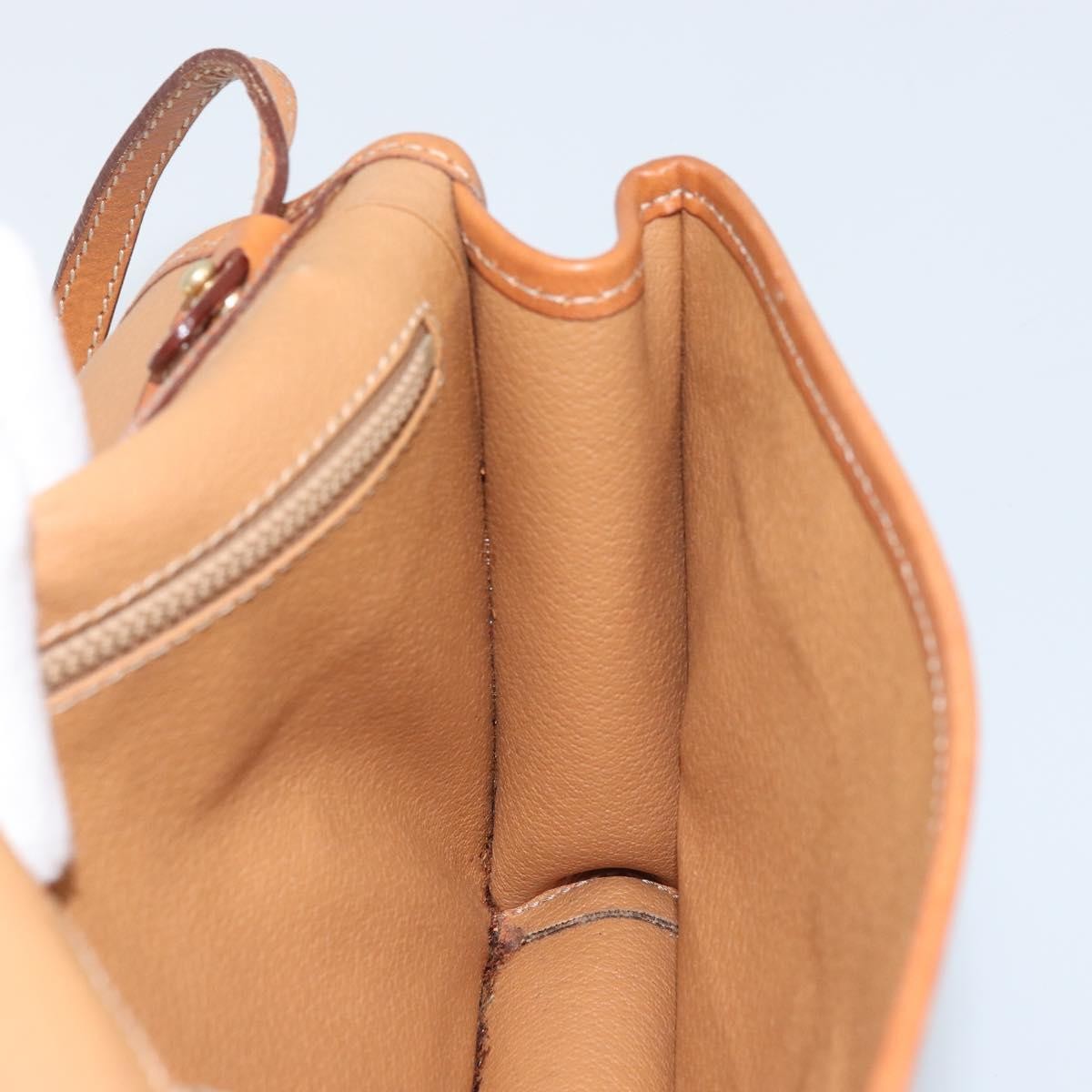Celine Vintage Macadam Circle Logo Canvas And Leather Brown Canvas Shoulder Bag Bag (Pre-Owned)