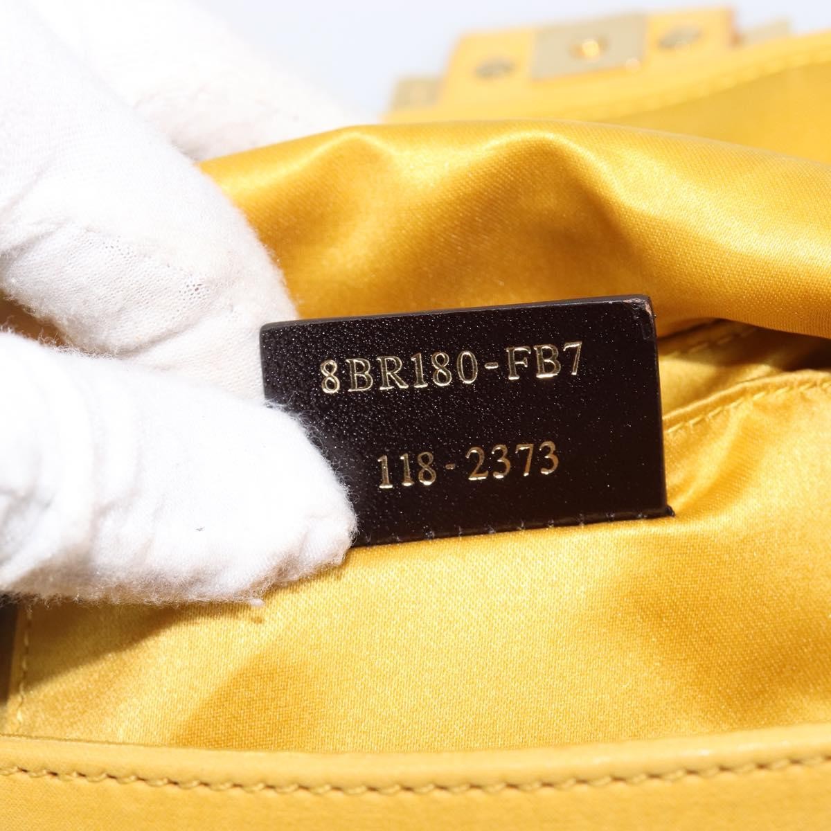 Fendi Fendi Mamma Baguette Monogram Canvas Yellow Leather Handbag (Pre-Owned)