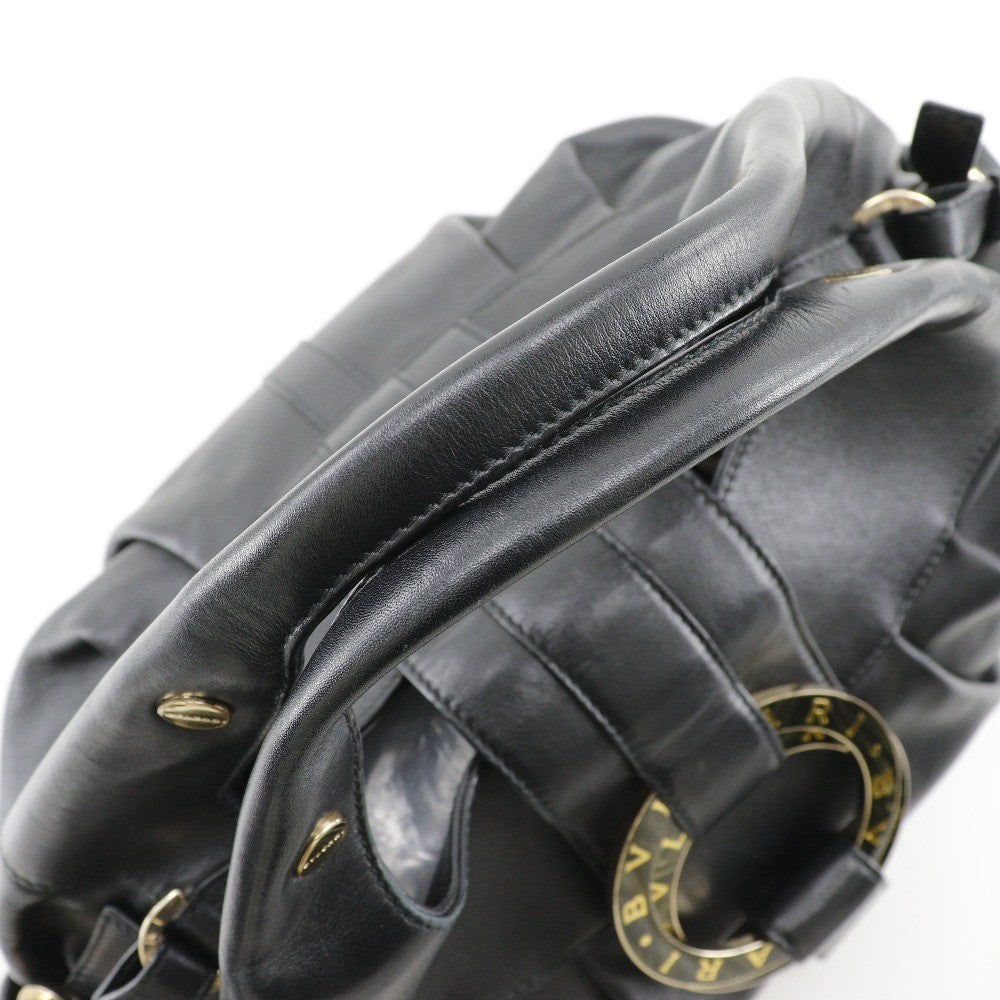 Bvlgari Chandra Hobo Leather Black Leather Handbag (Pre-Owned)