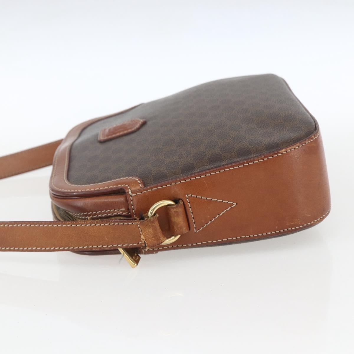 Celine Vintage Macadam Canvas And Leather Brown Canvas Shoulder Bag Bag (Pre-Owned)