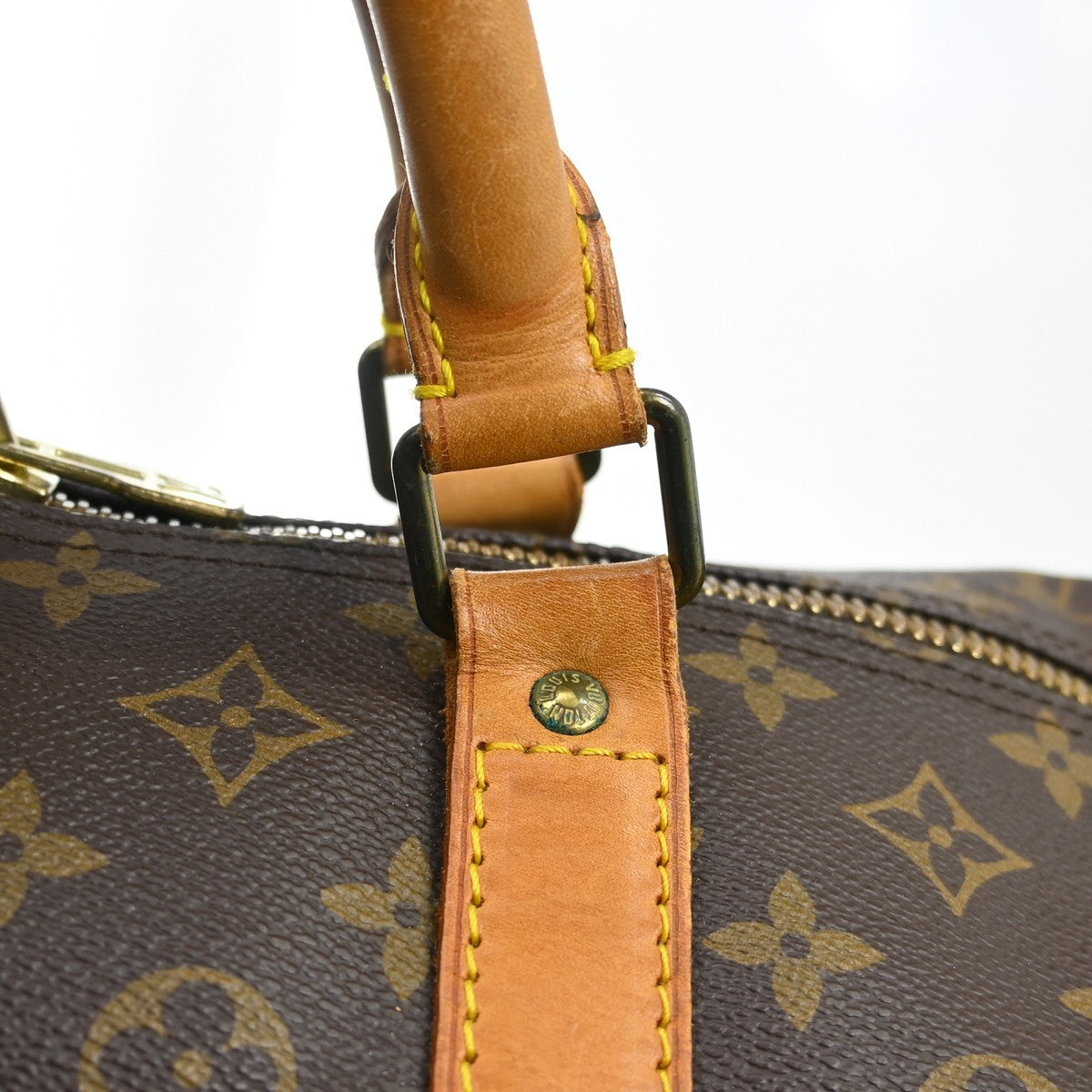 Louis Vuitton Keepall Bandouliere Monogram Canvas Brown Canvas Travel Bag Bag (Pre-Owned)