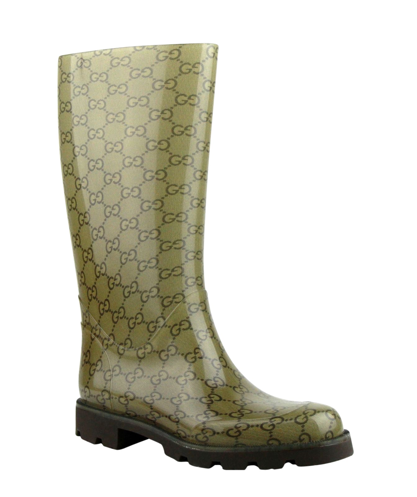 Guccissima Pattern Light Rubber Rain Boots 8367