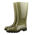 Gucci Women's Guccissima Pattern Light Brown Rubber Rain Boots 248516 8367