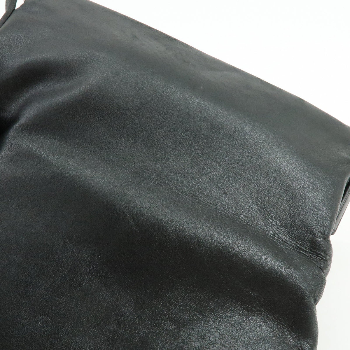 Loewe Shoulder Bag Leather Black Leather Shoulder Bag Bag (Pre-Owned)