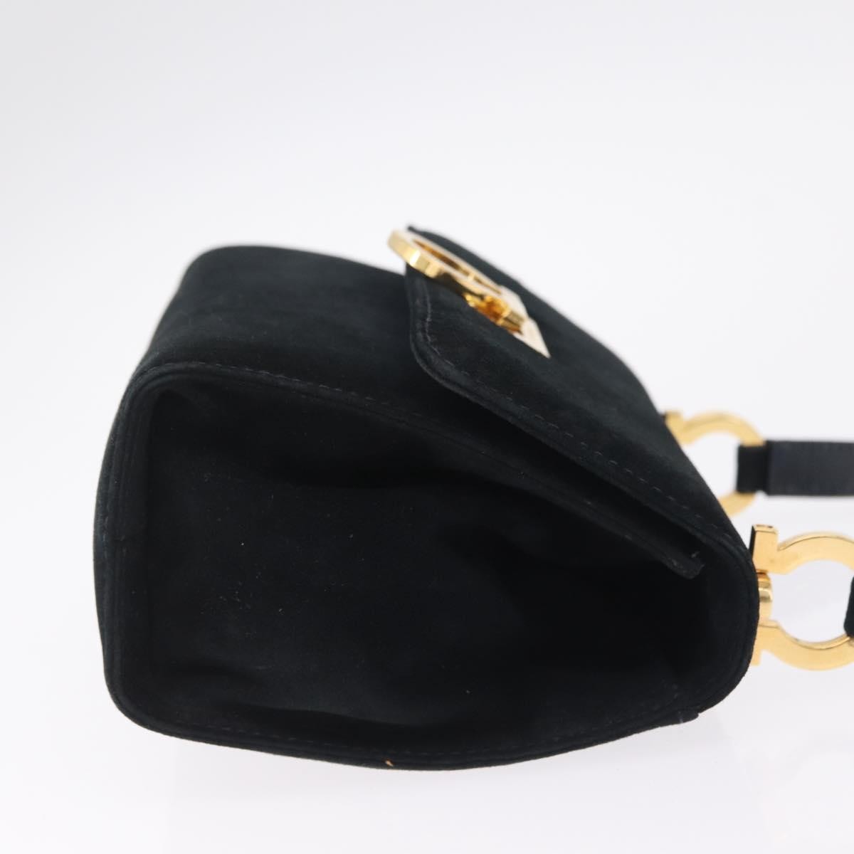 Salvatore Ferragamo Gancini Suede Navy Suede Crossbody Bag Bag (Pre-Owned)