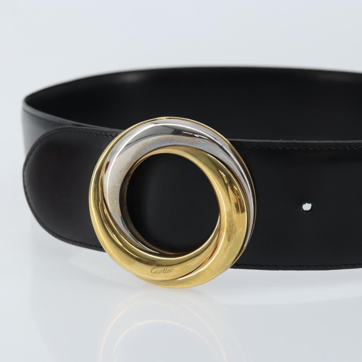 Cartier Trinity Belt Leather Black Leather Belts Accessory (Pre-Owned)