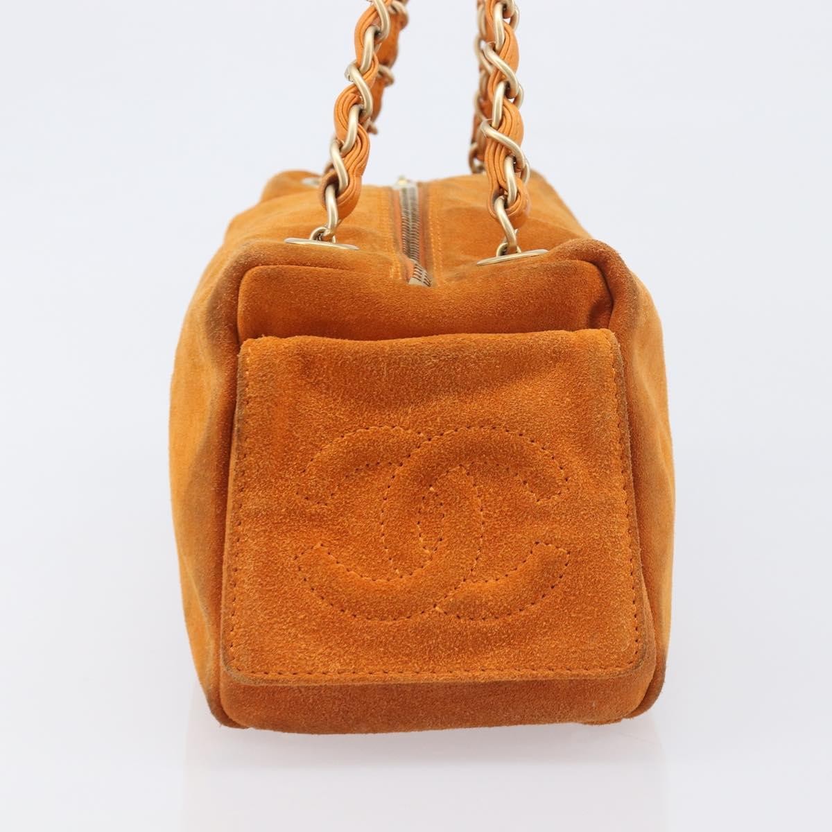 Chanel Coco Mark Suede Orange Suede Shoulder Bag Bag (Pre-Owned)