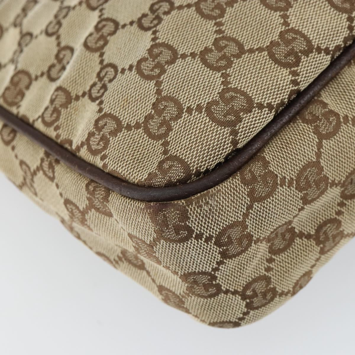 Gucci Vintage Gg Canvas And Leather Beige Canvas Shoulder Bag Bag (Pre-Owned)