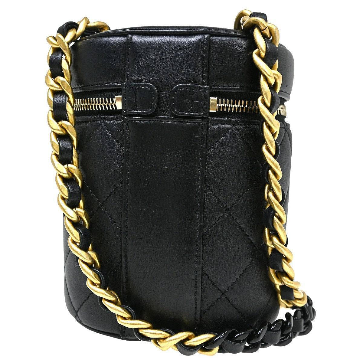 Chanel Side Note Vanity Case Quilted Lambskin Black Leather Shoulder Bag Bag (Pre-Owned)