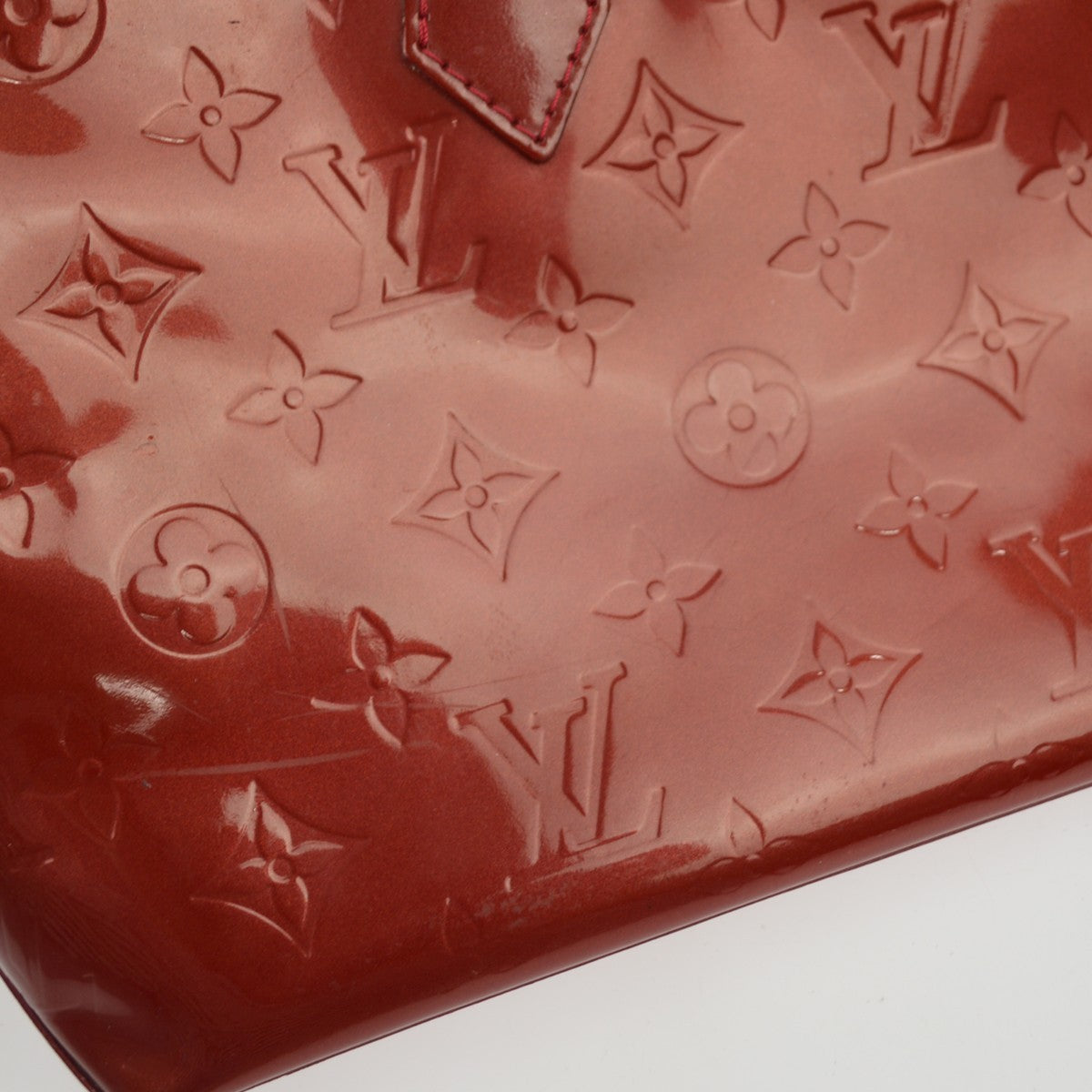 Louis Vuitton Wilshire Monogram Vernis Red Patent_Leather Handbag (Pre-Owned)