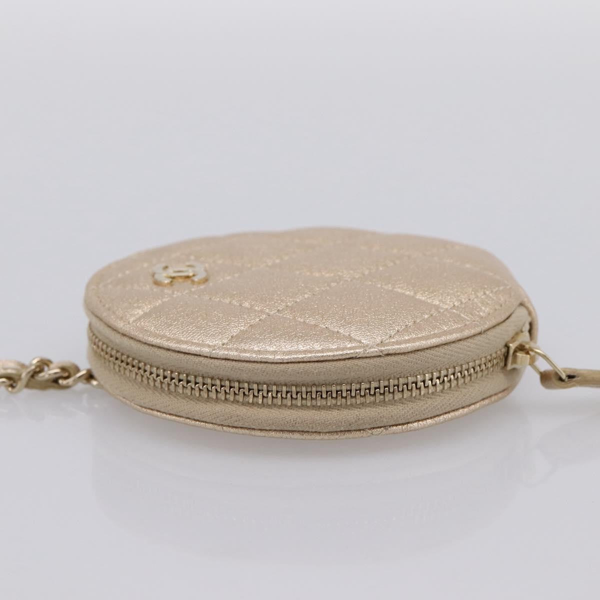 Chanel Pearl Crown Cc Multi Pouches Wristlet Quilted Lambskin Gold Leather Clutche & Pouche Bag (Pre-Owned)