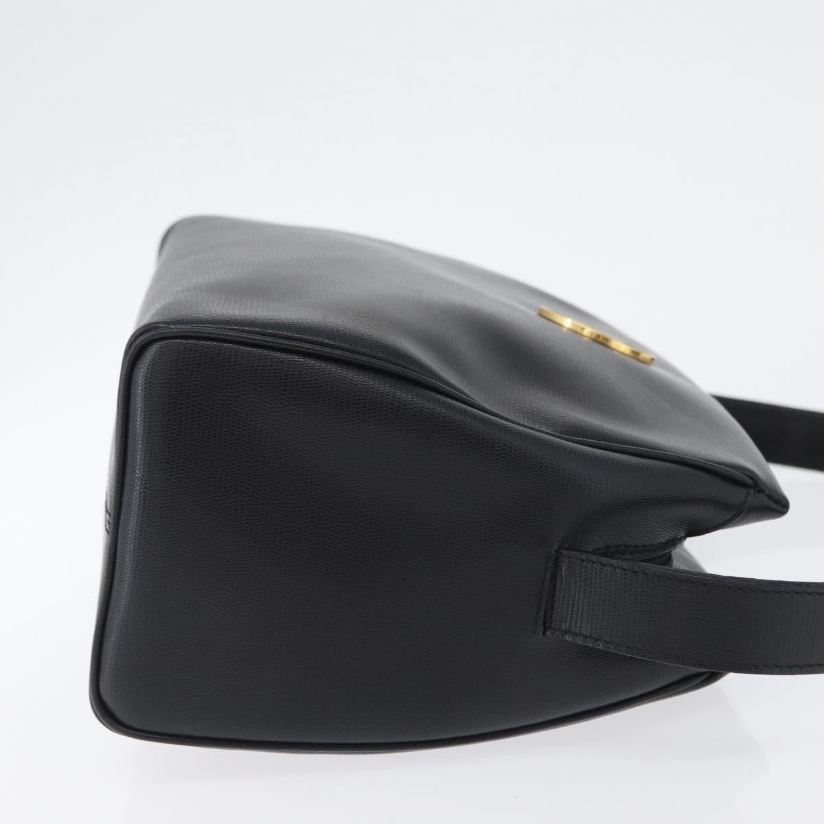 Celine Circle Logo Leather Black Leather Shoulder Bag Bag (Pre-Owned)