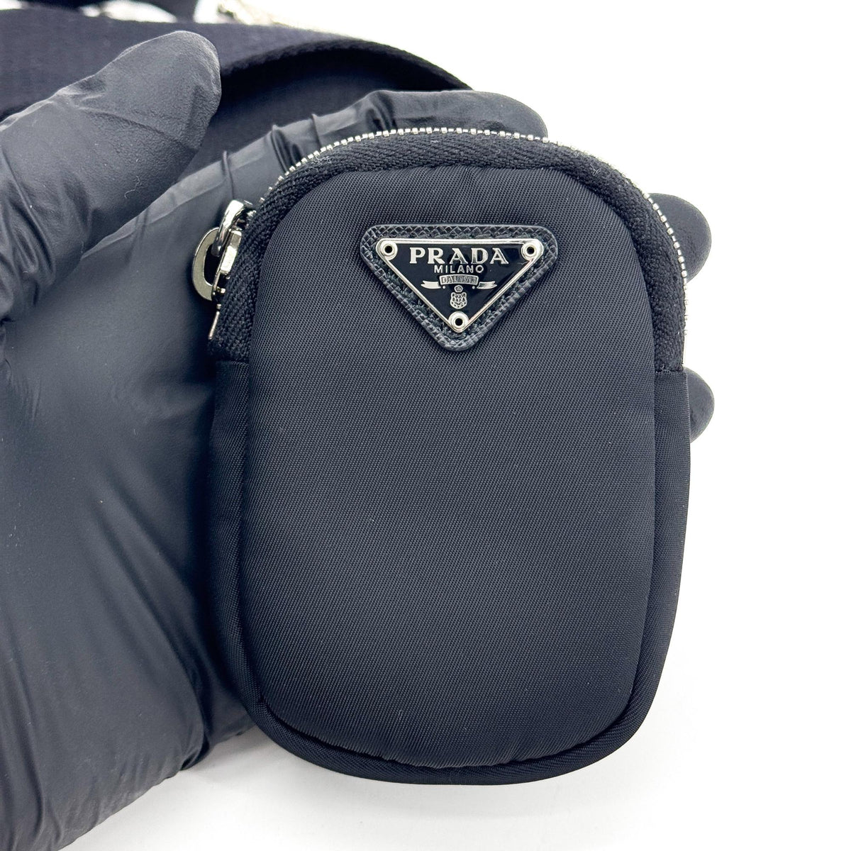 Prada Re-Edition 2005 Hobo Tessuto With Saffiano Leather Black Nylon Shoulder Bag Bag (Pre-Owned)