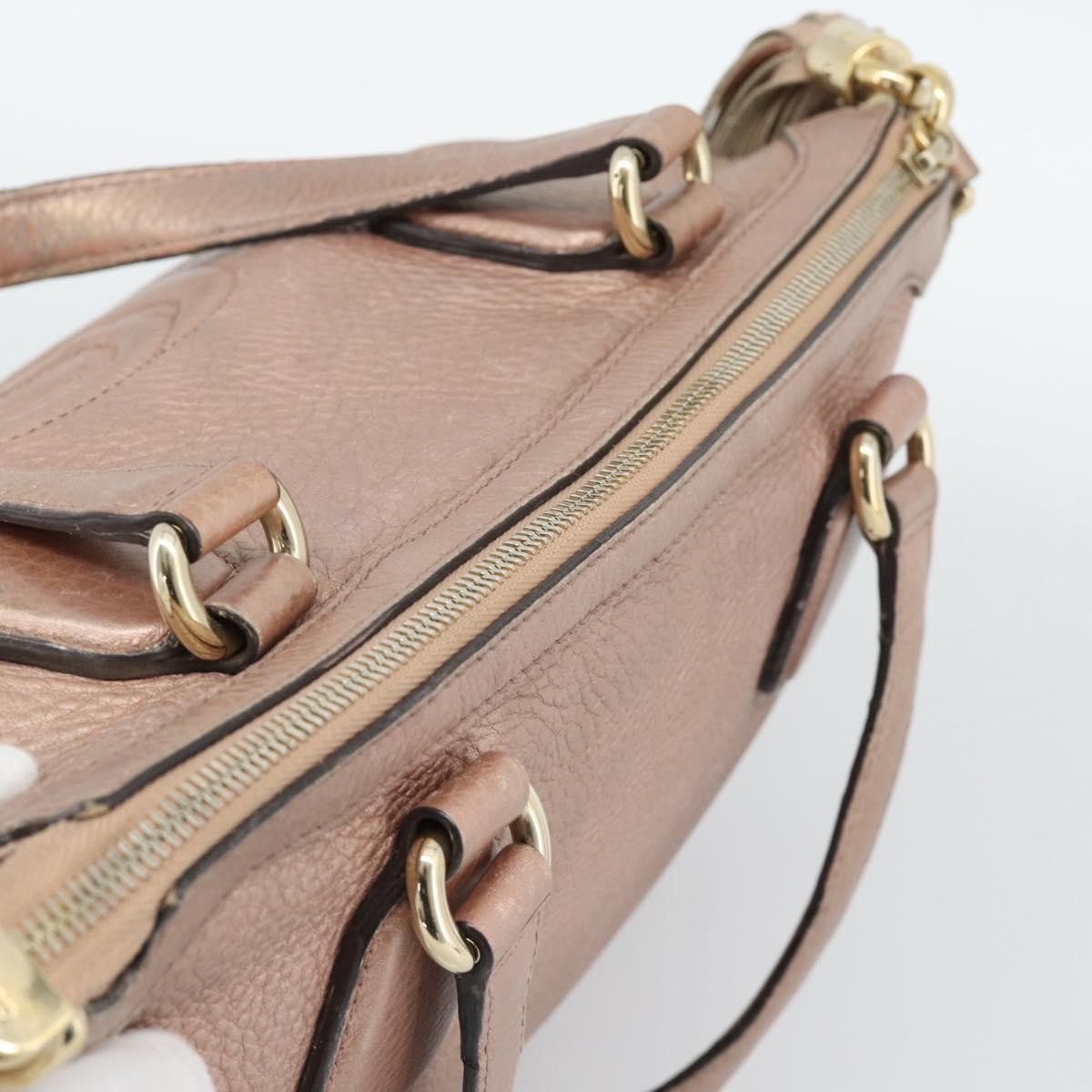 Gucci Soho Convertible Top Handle Leather Pink Leather Handbag (Pre-Owned)