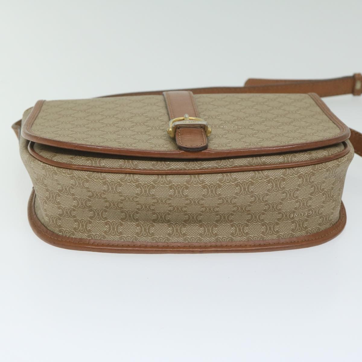 Celine Vintage Macadam Canvas And Leather Beige Canvas Shoulder Bag Bag (Pre-Owned)