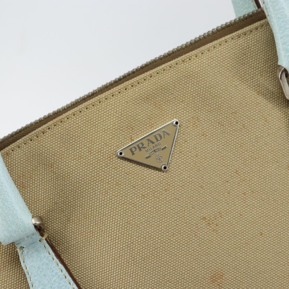 Prada Vintage Canvas Beige Canvas Handbag (Pre-Owned)