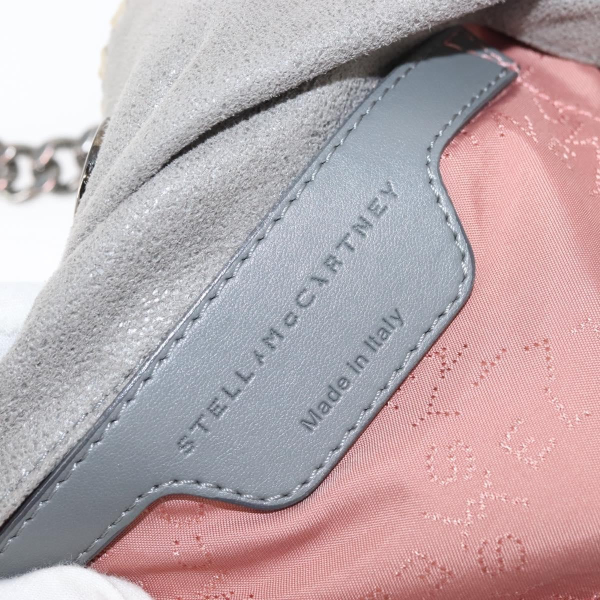 Stella Mccartney Falabella Fold Over Faux Suede Gray Synthetic Shoulder Bag Bag (Pre-Owned)