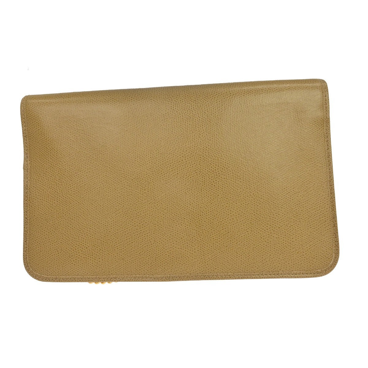 Christian Dior Vintage Chain Flap Leather Beige Leather Shoulder Bag Bag (Pre-Owned)