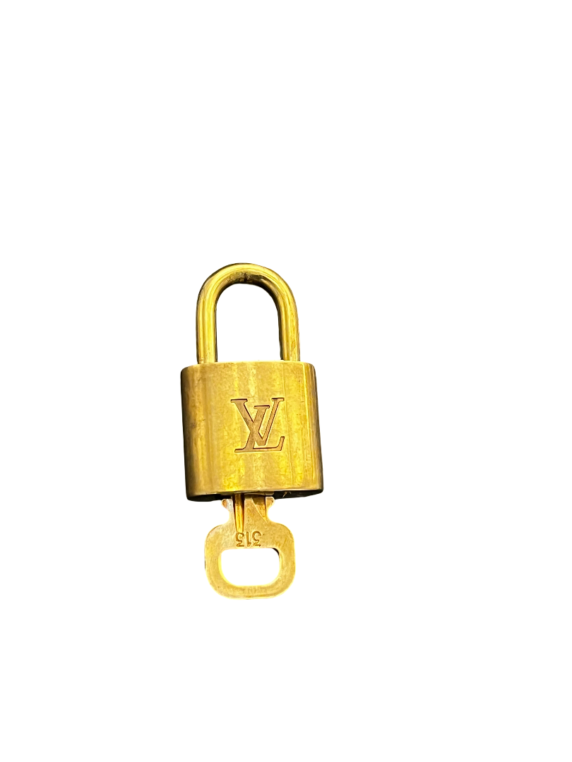 Louis Vuitton Padlock And Key Logo Metal Gold Metal Charms And Keychains Accessory (Pre-Owned)