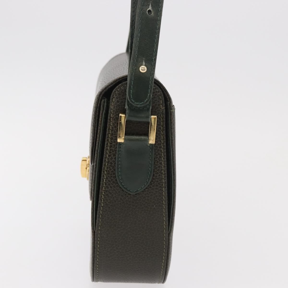 Bally Handbag Leather Green Leather Handbag (Pre-Owned)