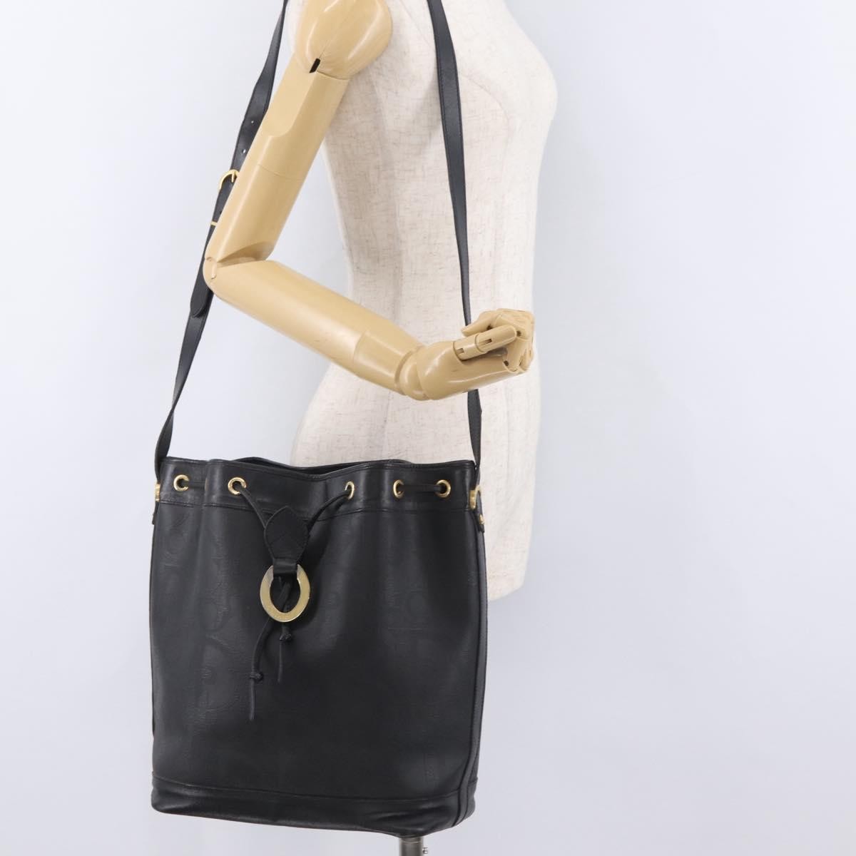 Christian Dior Trotter Shoulder Canvas Black Canvas Handbag (Pre-Owned)