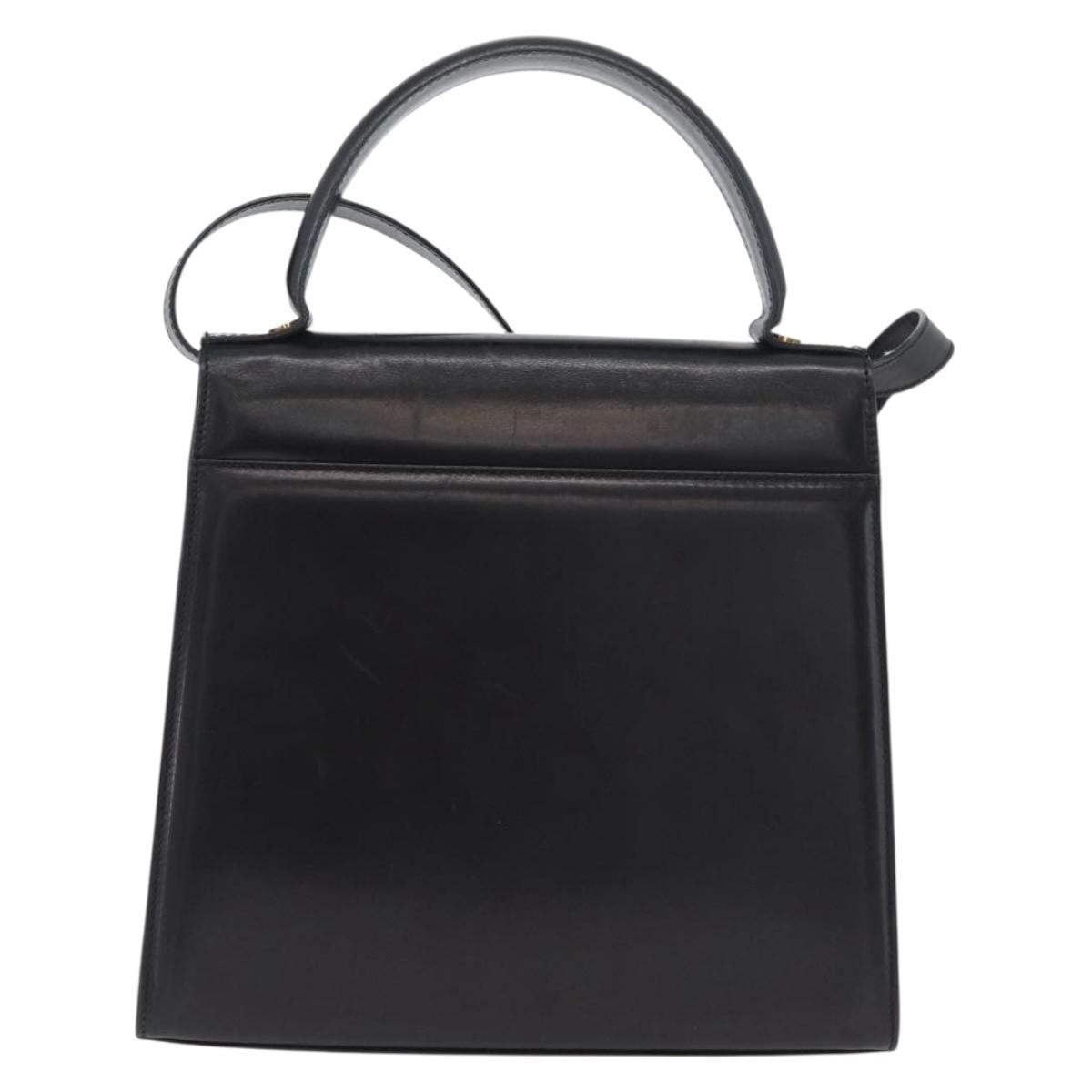 Salvatore Ferragamo Vara Leather Black Leather Handbag (Pre-Owned)