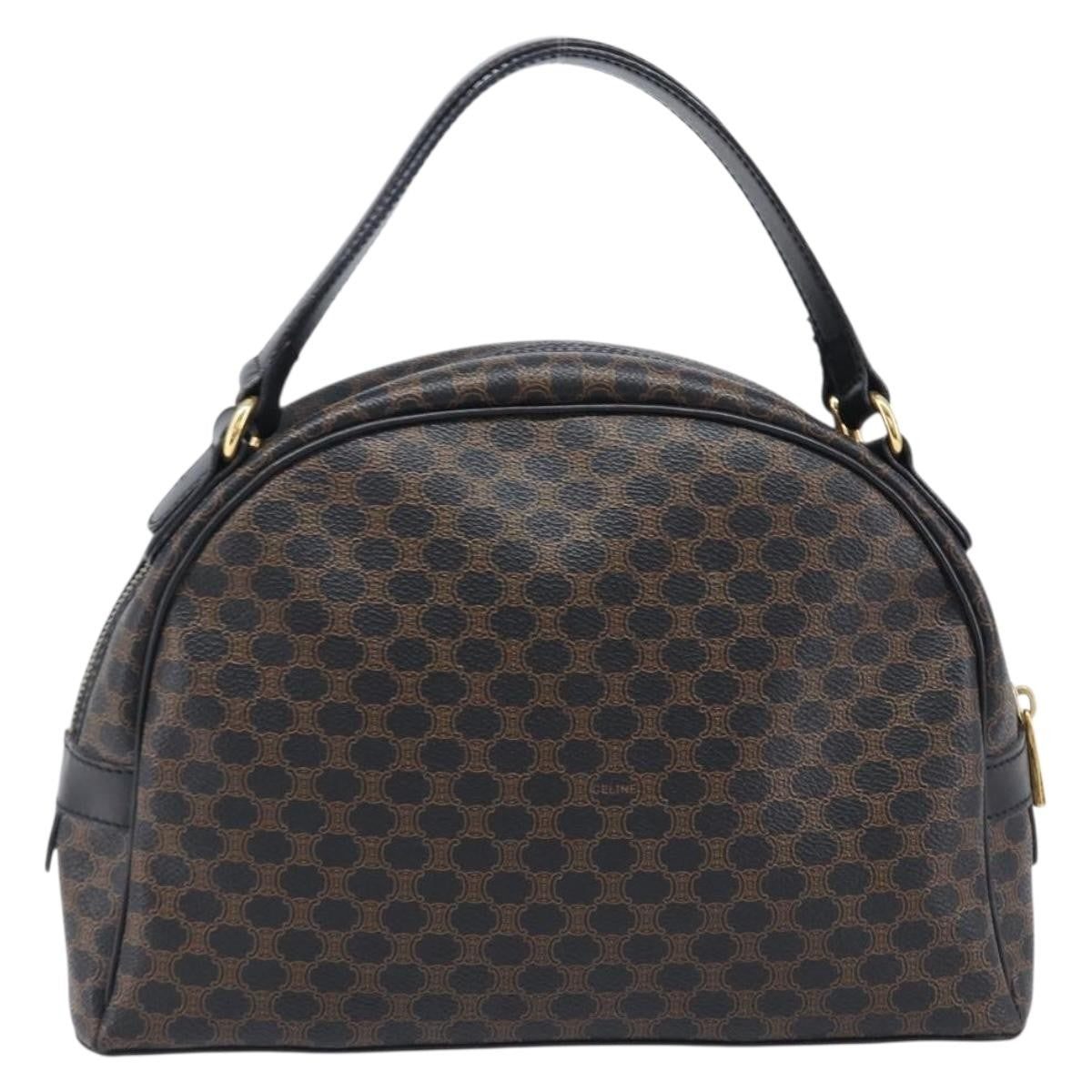Celine Top Handle Leather Black Pvc Handbag (Pre-Owned)