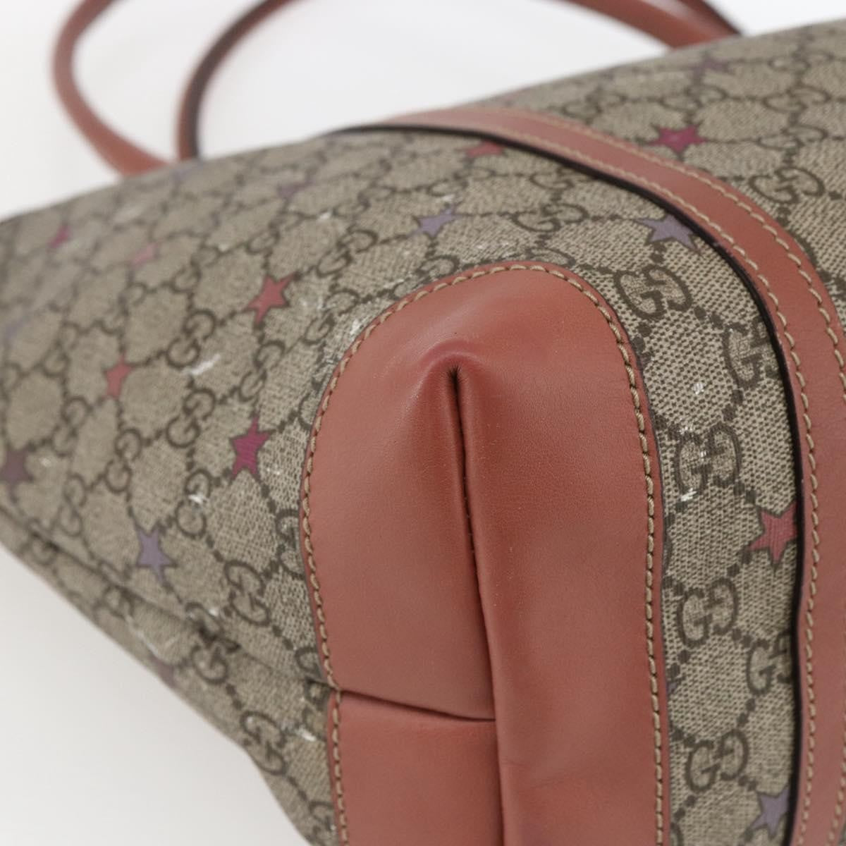 Gucci Joy Plus Tote Gg Coated Canvas With Leather Beige Canvas Tote Bag Bag (Pre-Owned)