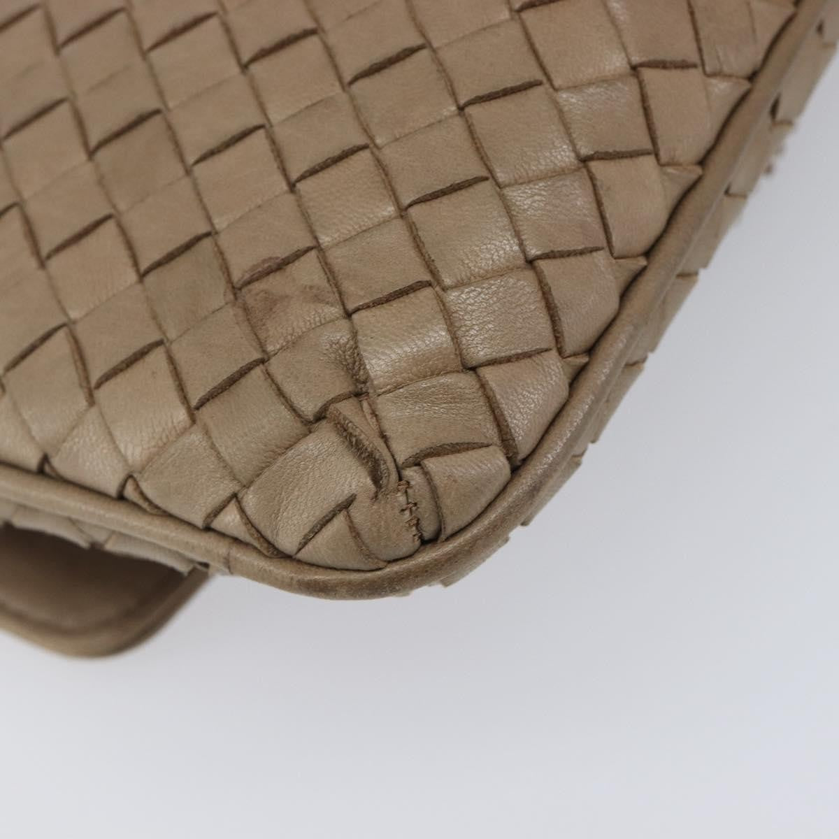 Bottega Veneta Tassel Flap Intrecciato Nappa Beige Leather Crossbody Bag Bag (Pre-Owned)