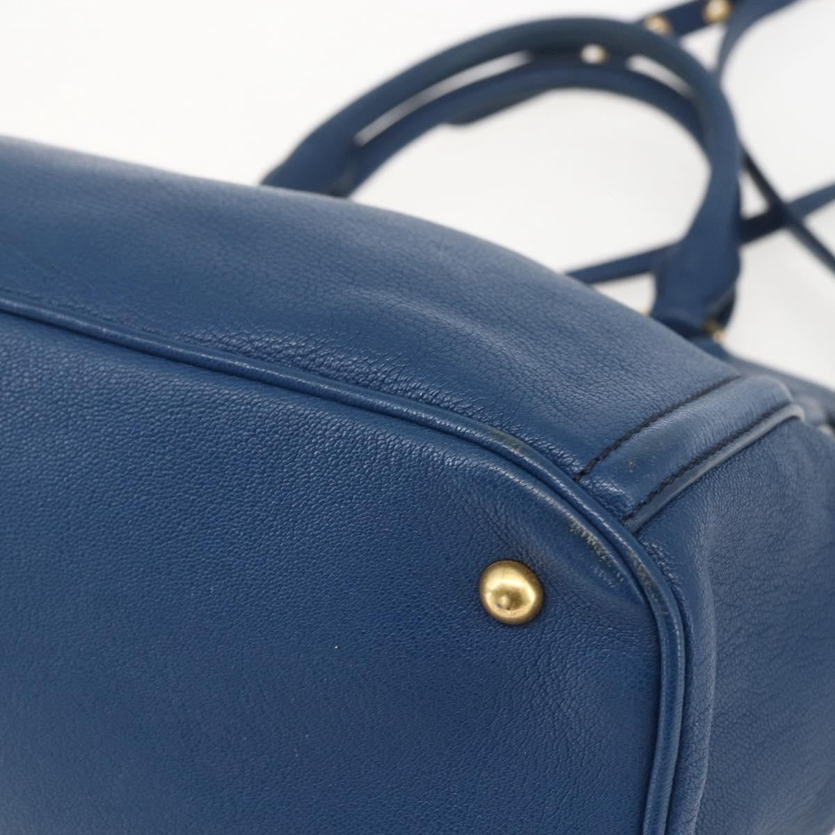 Miu Miu Vintage Leather Blue Leather Tote Bag Bag (Pre-Owned)