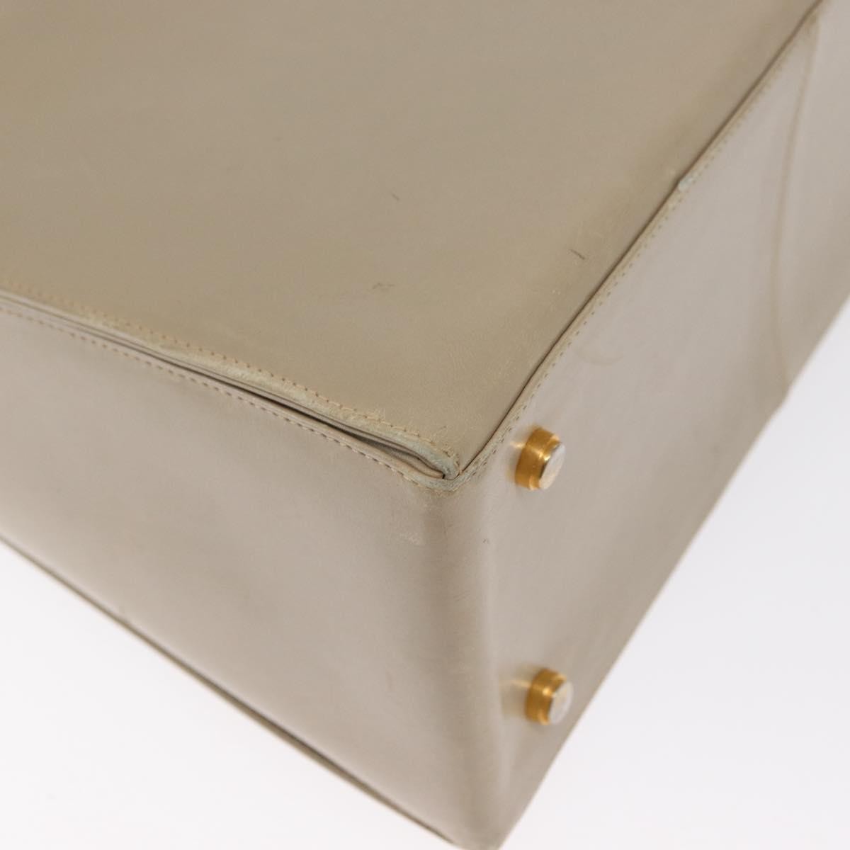 Salvatore Ferragamo Gancini Convertible Top Handle Leather Beige Leather Handbag (Pre-Owned)