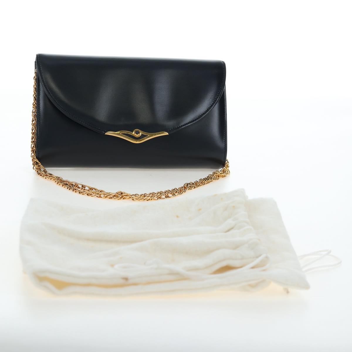 Cartier Sapphire Line Leather Navy Leather Shoulder Bag Bag (Pre-Owned)