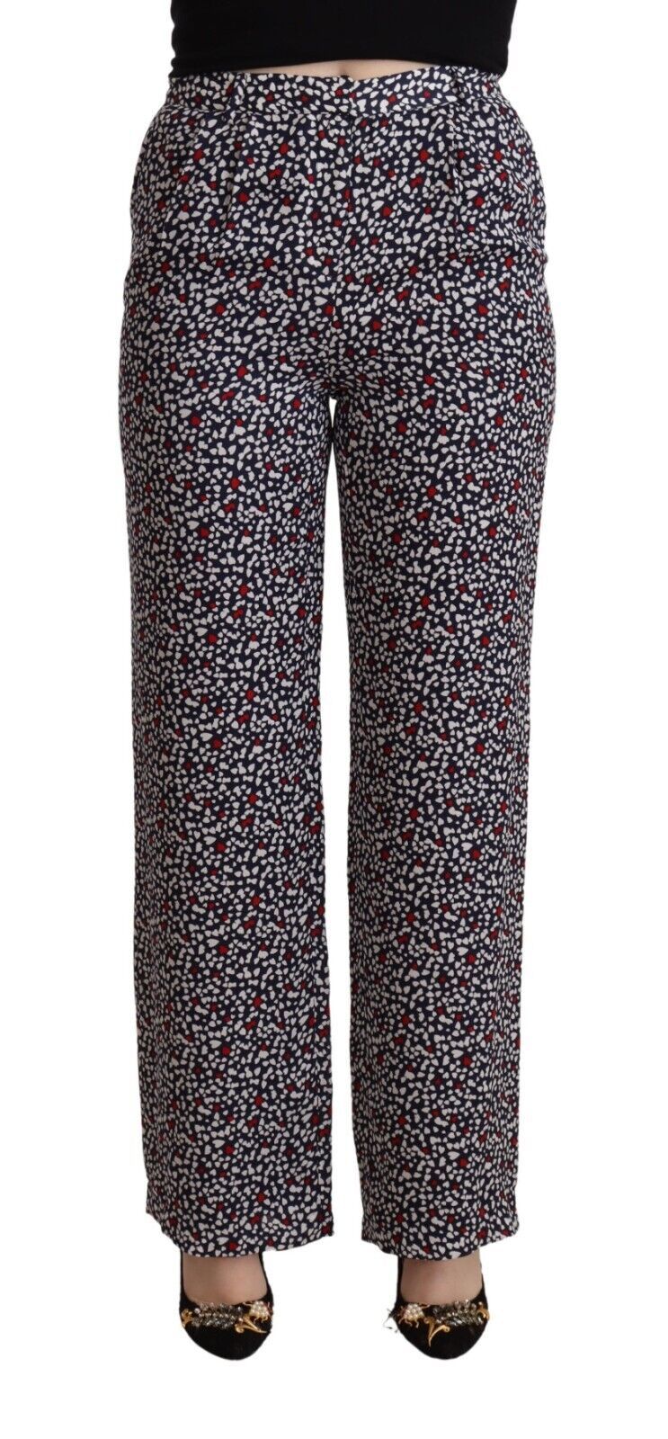 Michael Kors Black High Waist Printed Straight Women's Pants