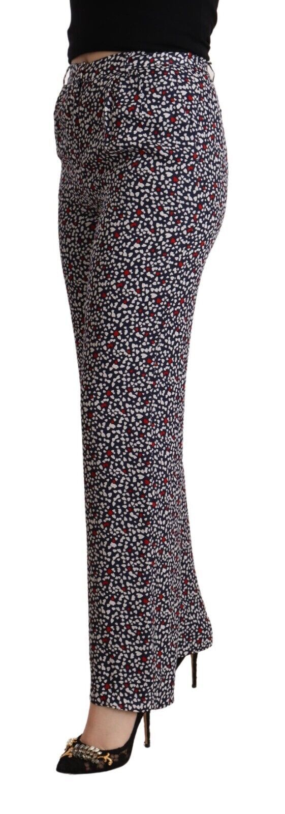 Michael Kors Black High Waist Printed Straight Women's Pants