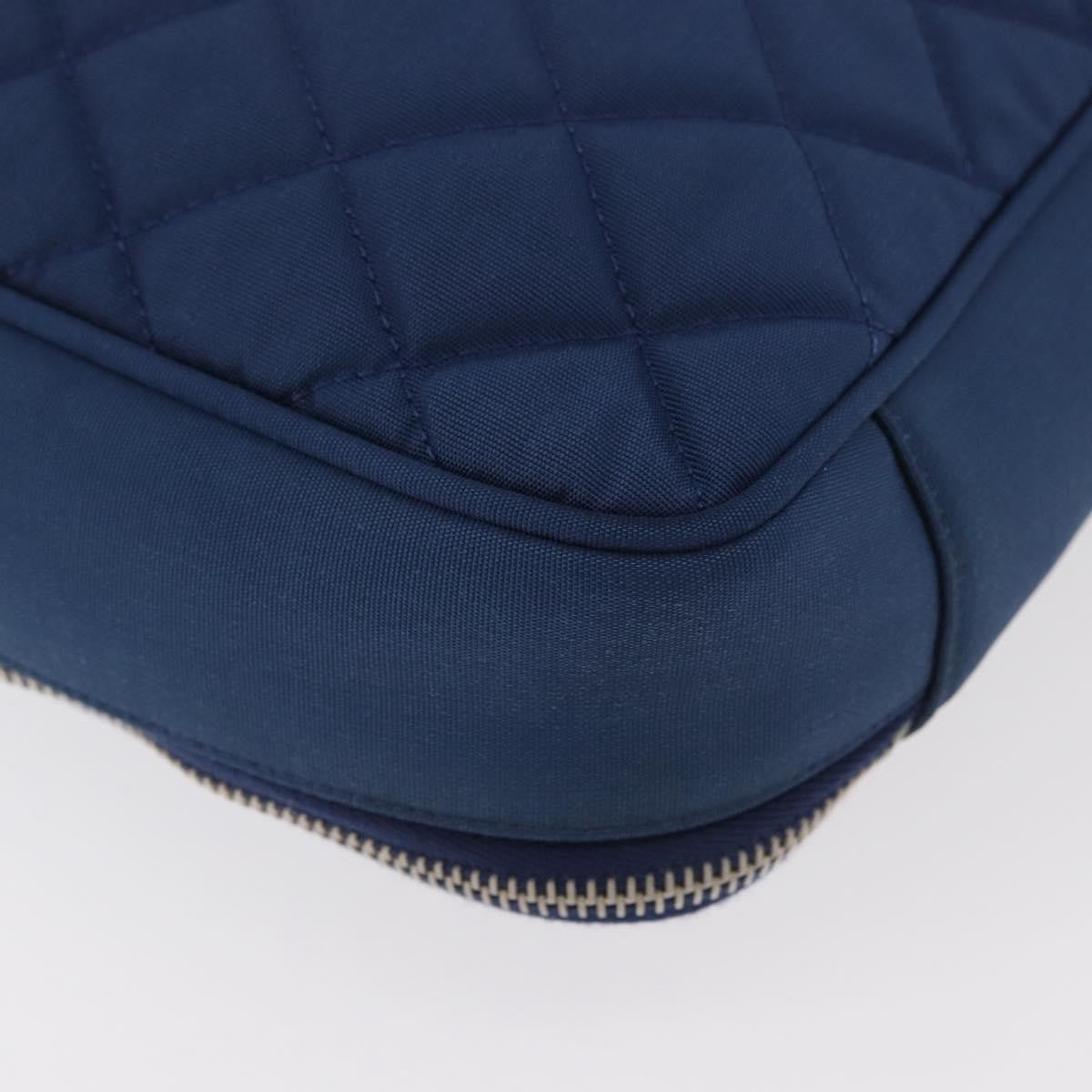 Chanel Laptop Sleeve Quilted Nylon Blue Nylon Clutche & Pouche Bag (Pre-Owned)