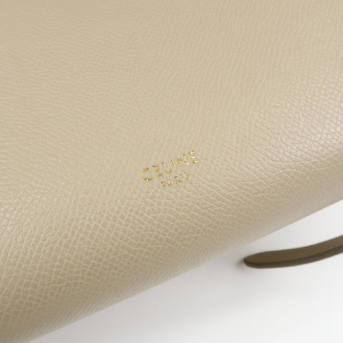 Celine Belt Textured Leather Beige Leather Handbag (Pre-Owned)