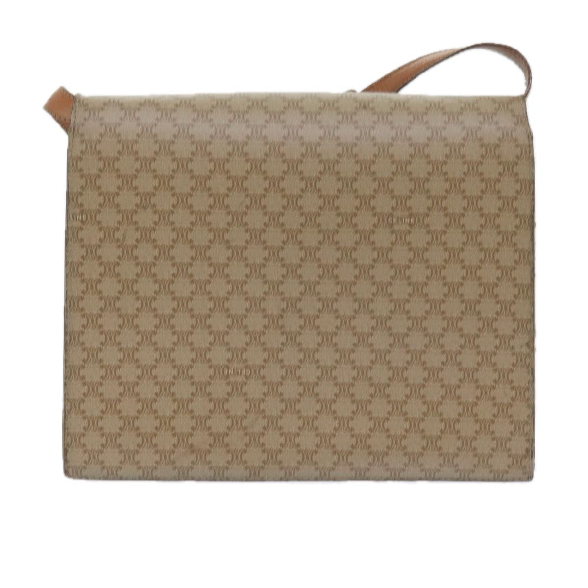 Celine Vintage Macadam Canvas Beige Canvas Shoulder Bag Bag (Pre-Owned)