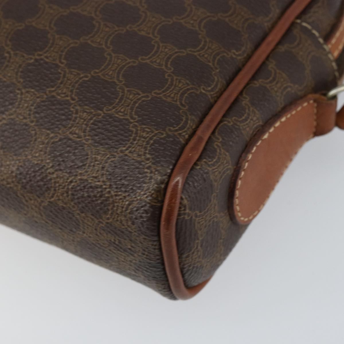 Celine Vintage Macadam Canvas And Leather Brown Canvas Shoulder Bag Bag (Pre-Owned)