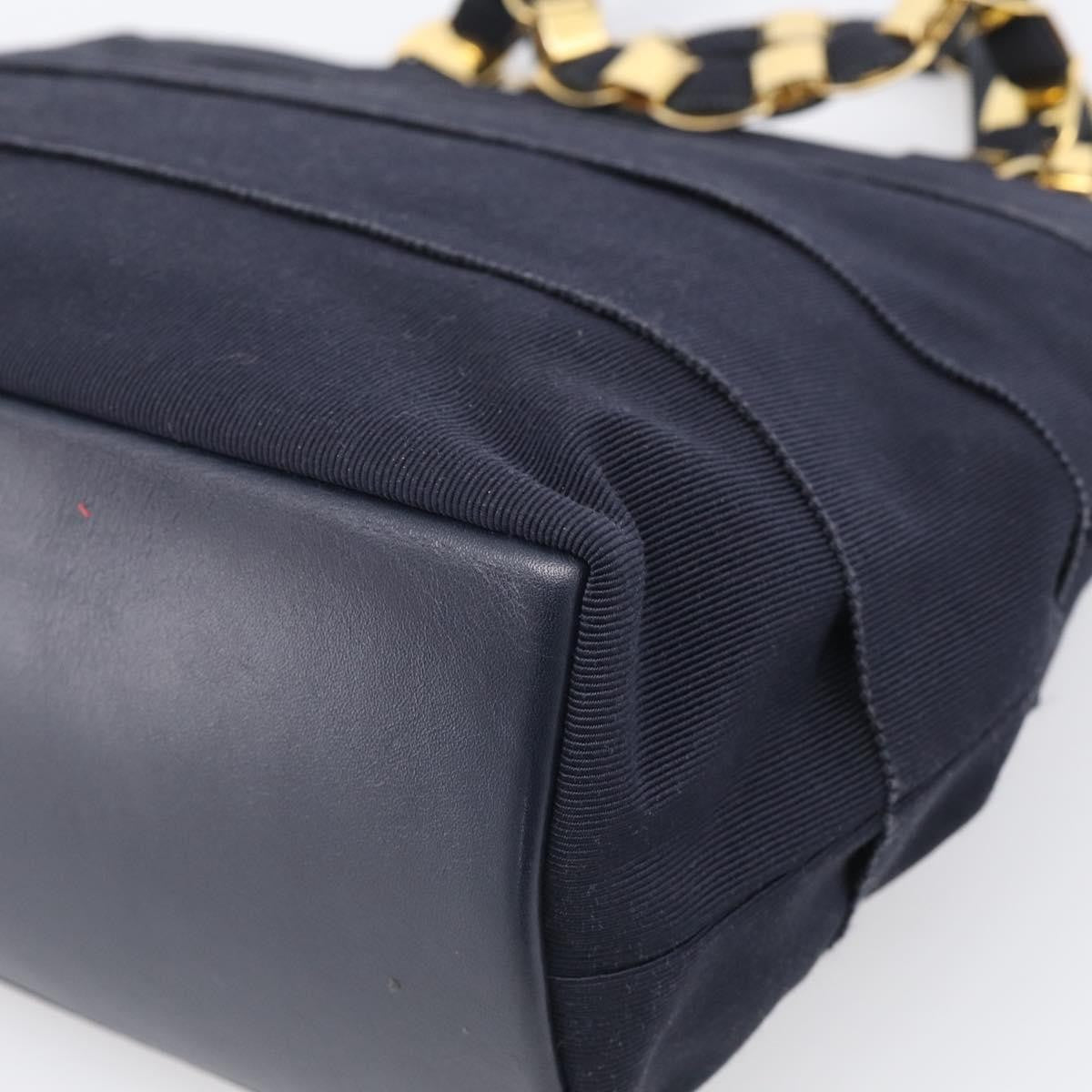Salvatore Ferragamo Vala Canvas Navy Canvas Shoulder Bag Bag (Pre-Owned)