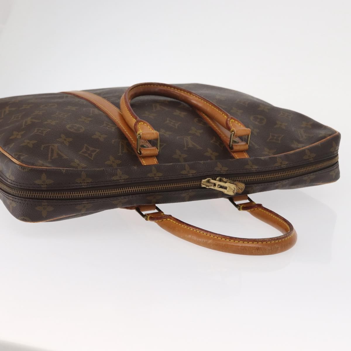 Louis Vuitton Porte-Documents Voyage Macassar Monogram Canvas Brown Canvas Briefcase Bag (Pre-Owned)