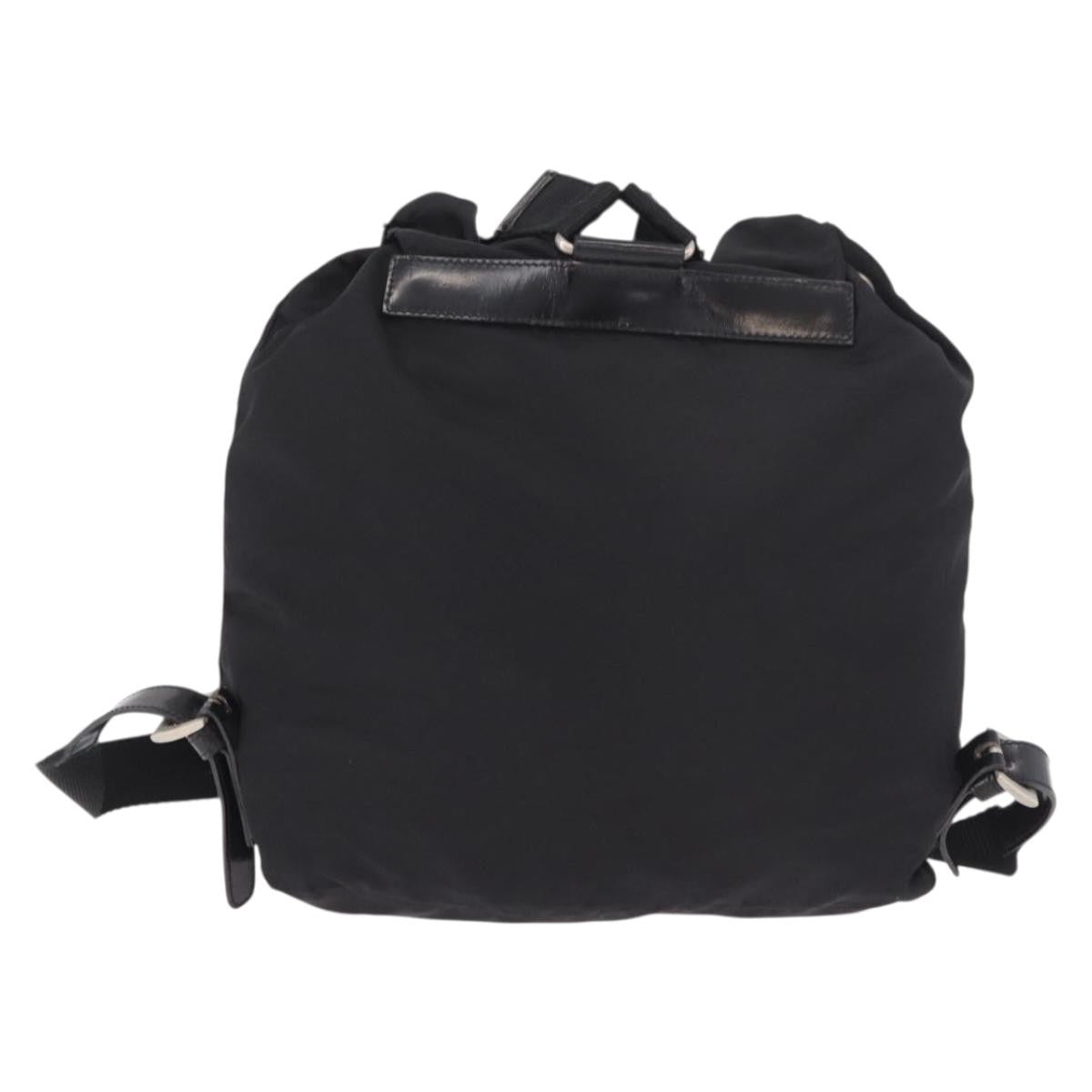 Prada Double Front Pocket Tessuto Black Nylon Backpack Bag (Pre-Owned)