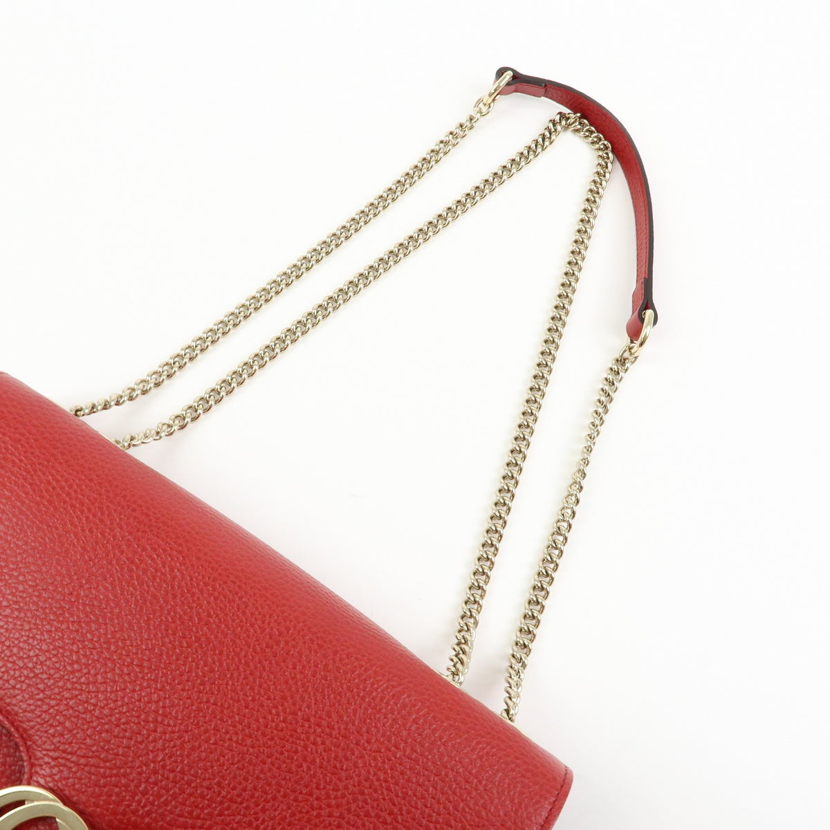 Gucci Interlocking Leather Red Leather Shoulder Bag Bag (Pre-Owned)