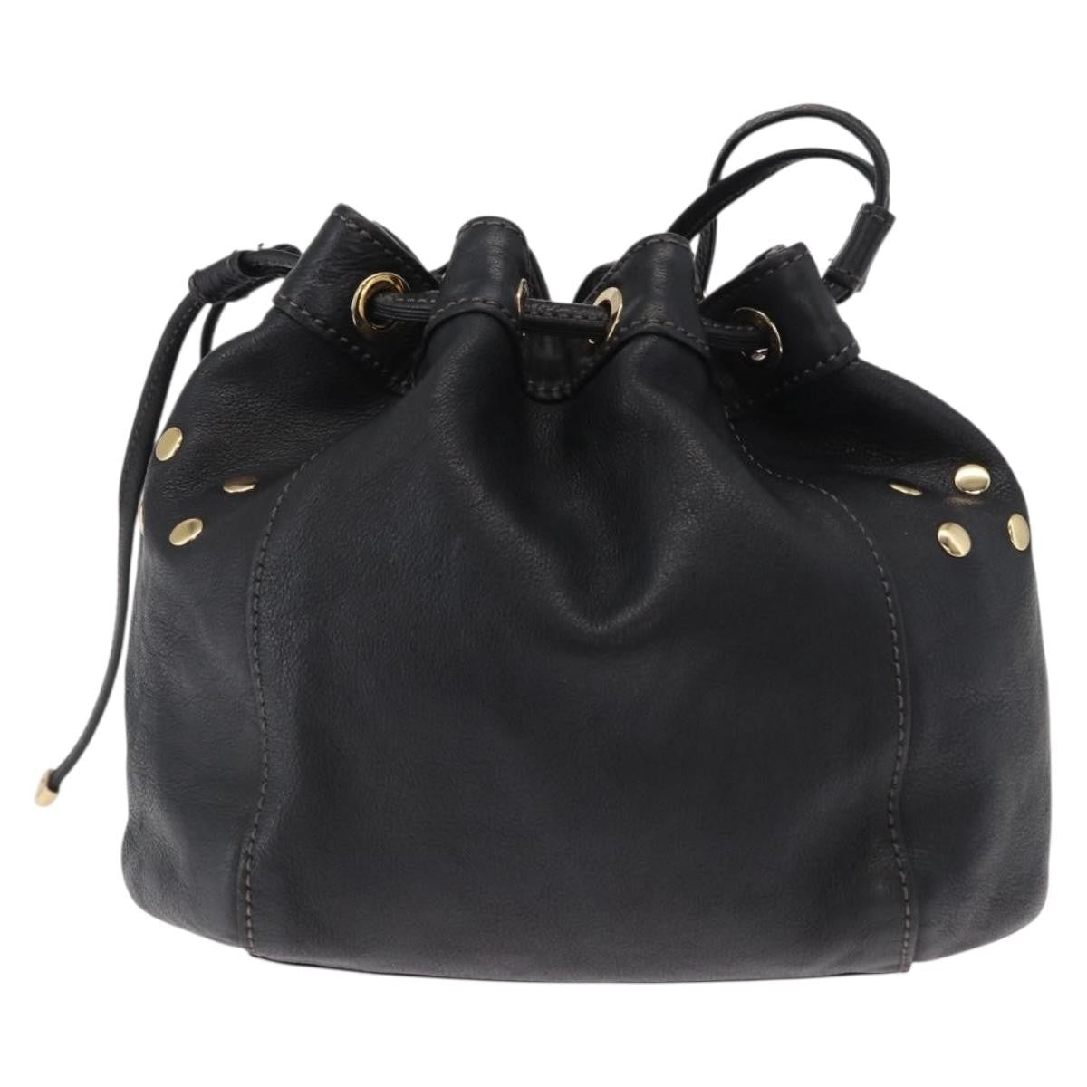 Burberry Blue Label Leather Black Leather Shoulder Bag Bag (Pre-Owned)