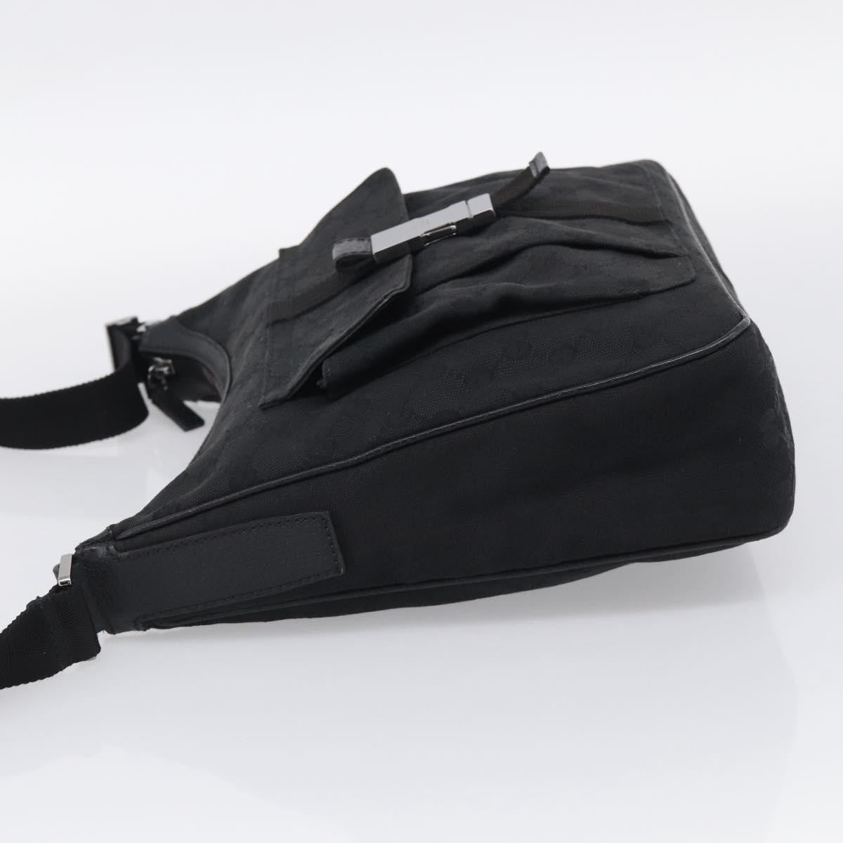 Gucci Shoulder Canvas Black Canvas Shoulder Bag Bag (Pre-Owned)