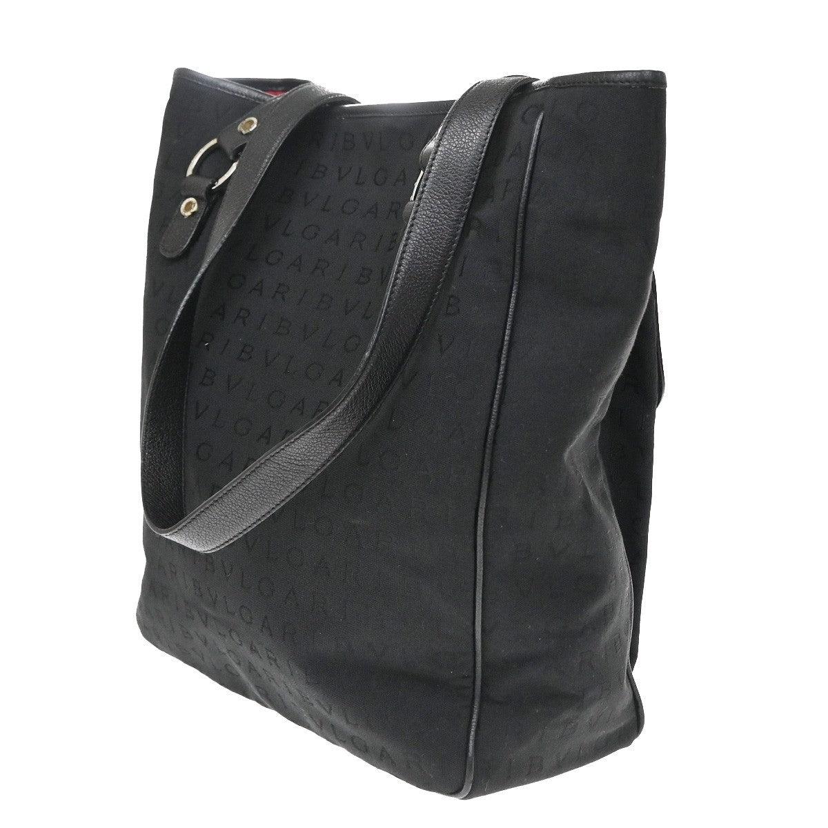 Bvlgari Vintage Canvas Black Canvas Tote Bag Bag (Pre-Owned)