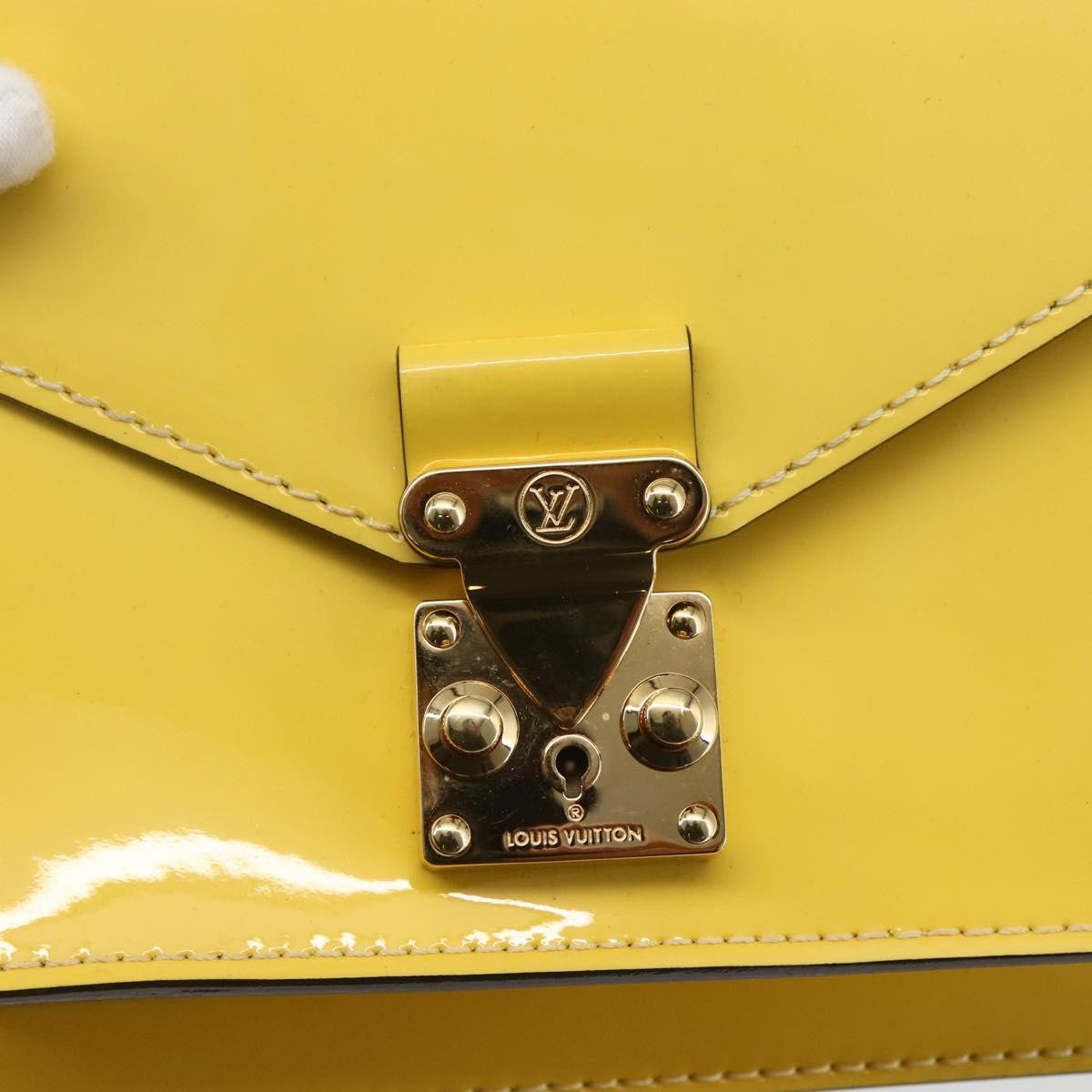 Louis Vuitton Monceau Vernis Yellow Patent_Leather Handbag (Pre-Owned)