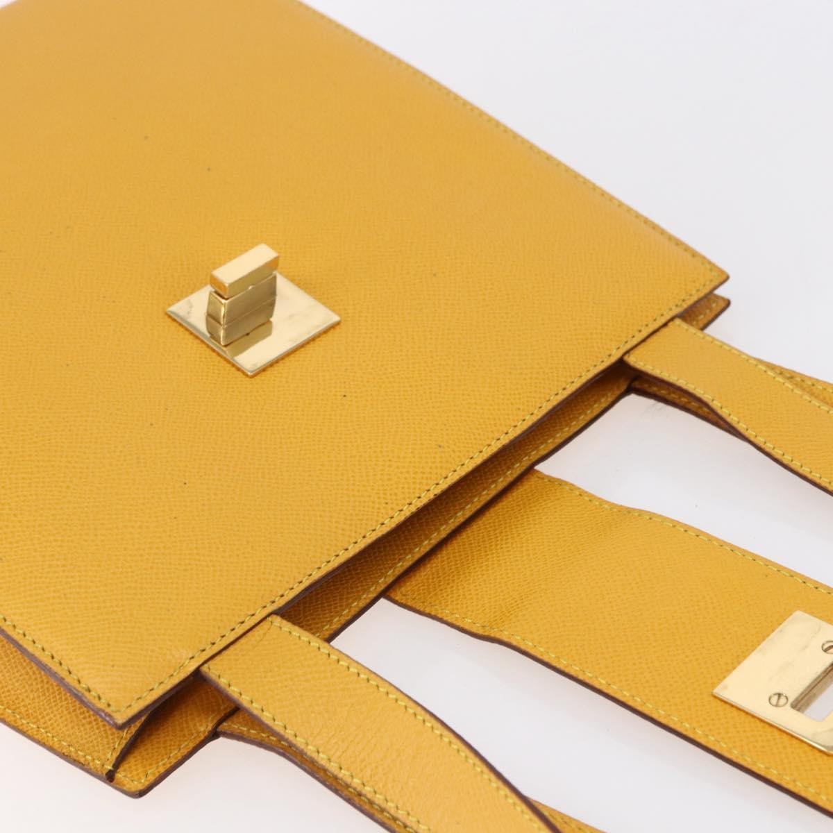 Celine Vintage Leather Yellow Leather Shoulder Bag Bag (Pre-Owned)