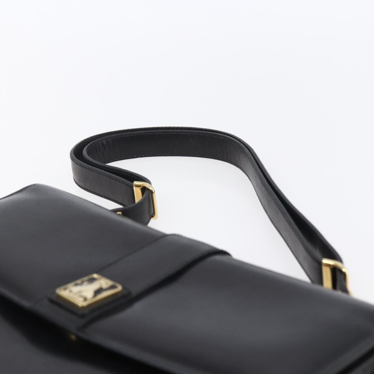 Burberry Nova Check Shoulder Bag Leather Black Leather Shoulder Bag Bag (Pre-Owned)